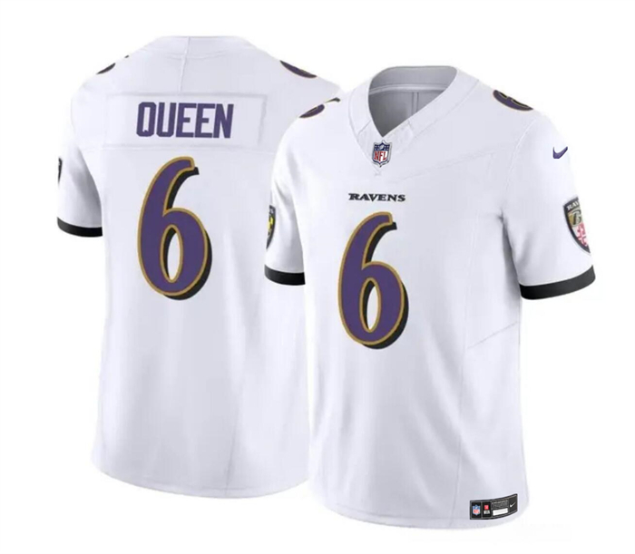 Men's Baltimore Ravens #6 Patrick Queen White 2023 F.U.S.E. Vapor Limited Football Jersey Men's Baltimore Ravens #6 Patrick Queen White 2023 F.U.S.E. Vapor Limited Football Jersey