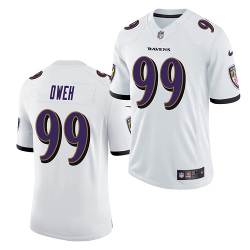 Men's Baltimore Ravens #99 Jayson Oweh White 2021 Limited Football Jersey Men's Baltimore Ravens #99 Jayson Oweh White 2021 Limited Football Jersey