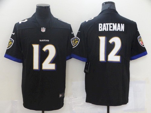 Men's Baltimore Ravens #12 Rashod Bateman Black 2021 Leopard Jersey Men's Baltimore Ravens #12 Rashod Bateman Black 2021 Leopard Jersey
