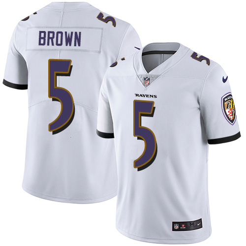 Nike Ravens #5 Marquise Brown White Men's Stitched NFL Vapor Untouchable Limited Jersey Nike Ravens #5 Marquise Brown White Men's Stitched NFL Vapor Untouchable Limited Jersey
