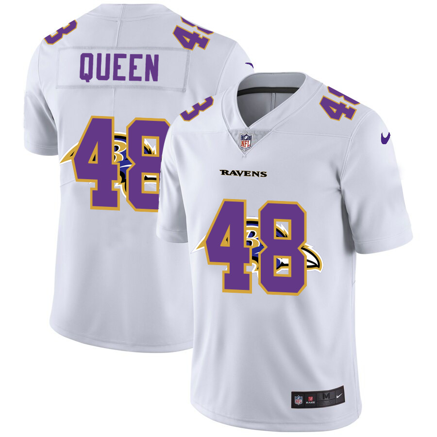Nike Ravens 48 Patrick Queen White Shadow Logo Limited Jersey Nike Ravens 48 Patrick Queen White Shadow Logo Limited Jersey