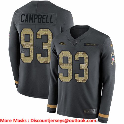 Nike Ravens #93 Calais Campbell Anthracite Salute to Service Men's Stitched NFL Limited Therma Long Sleeve Jersey Nike Ravens #93 Calais Campbell Anthracite Salute to Service Men's Stitched NFL Limited Therma Long Sleeve Jersey