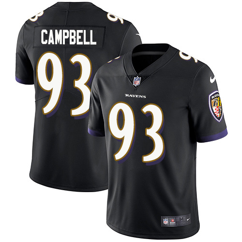 Nike Ravens #93 Calais Campbell Black Alternate Men's Stitched NFL Vapor Untouchable Limited Jersey Nike Ravens #93 Calais Campbell Black Alternate Men's Stitched NFL Vapor Untouchable Limited Jersey