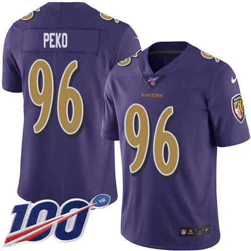 Nike Ravens #96 Domata Peko Sr Purple Men's Stitched NFL Limited Rush 100th Season Jersey Nike Ravens #96 Domata Peko Sr Purple Men's Stitched NFL Limited Rush 100th Season Jersey