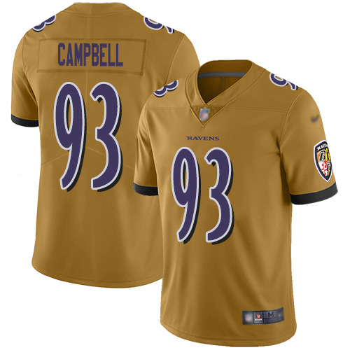 Nike Ravens #93 Calais Campbell Gold Men's Stitched NFL Limited Inverted Legend Jersey Nike Ravens #93 Calais Campbell Gold Men's Stitched NFL Limited Inverted Legend Jersey