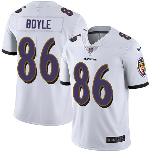 Nike Ravens #86 Nick Boyle White Men's Stitched NFL Vapor Untouchable Limited Jersey Nike Ravens #86 Nick Boyle White Men's Stitched NFL Vapor Untouchable Limited Jersey