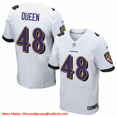 Nike Ravens #48 Patrick Queen White Men's Stitched NFL New Elite Jersey Nike Ravens #48 Patrick Queen White Men's Stitched NFL New Elite Jersey
