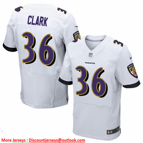 Nike Ravens #36 Chuck Clark White Men's Stitched NFL New Elite Jersey Nike Ravens #36 Chuck Clark White Men's Stitched NFL New Elite Jersey