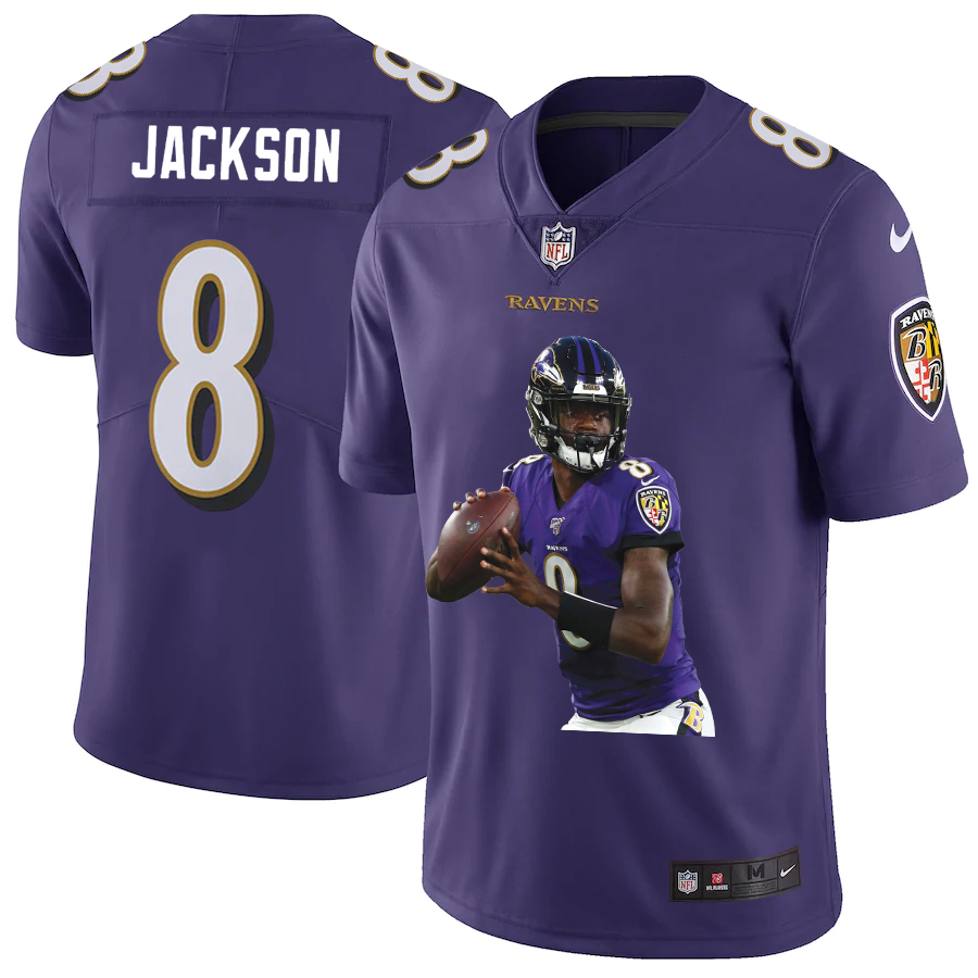 Nike Ravens 8 Lamar Jackson Purple Player Name Logo Vapor Untouchable Limited Jersey Nike Ravens 8 Lamar Jackson Purple Player Name Logo Vapor Untouchable Limited Jersey