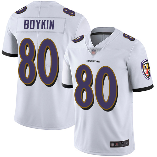 Ravens #80 Miles Boykin White Men's Stitched Football Vapor Untouchable Limited Jersey Ravens #80 Miles Boykin White Men's Stitched Football Vapor Untouchable Limited Jersey