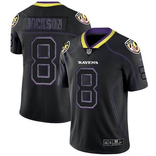 Nike Ravens #8 Lamar Jackson Lights Out Black Men's Stitched NFL Limited Rush Jersey Nike Ravens #8 Lamar Jackson Lights Out Black Men's Stitched NFL Limited Rush Jersey