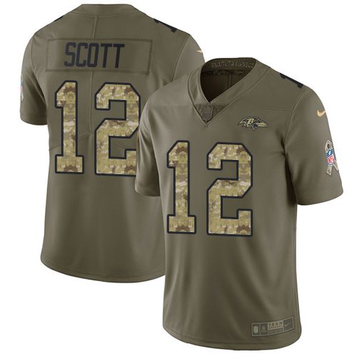 Nike Ravens 12 Jaleel Scott Olive Camo Salute To Service Limited Jersey Nike Ravens 12 Jaleel Scott Olive Camo Salute To Service Limited Jersey
