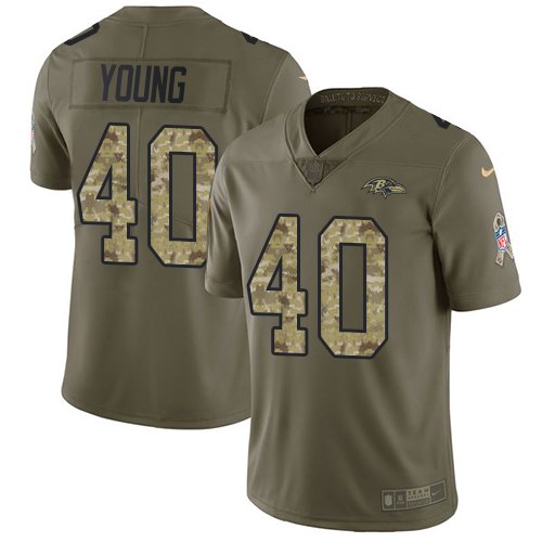 Nike Ravens 40 Kenny Young Olive Camo Salute To Service Limited Jersey Nike Ravens 40 Kenny Young Olive Camo Salute To Service Limited Jersey