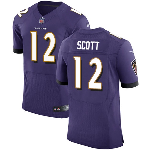 Nike Ravens #12 Jaleel Scott Purple Team Color Men's Stitched NFL Vapor Untouchable Elite Jersey Nike Ravens #12 Jaleel Scott Purple Team Color Men's Stitched NFL Vapor Untouchable Elite Jersey