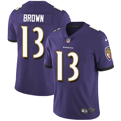 Nike Ravens #13 John Brown Purple Team Color Men's Stitched NFL Vapor Untouchable Limited Jersey Nike Ravens #13 John Brown Purple Team Color Men's Stitched NFL Vapor Untouchable Limited Jersey