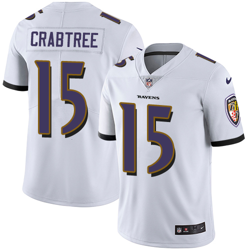 Nike Ravens #15 Michael Crabtree White Men's Stitched NFL Vapor Untouchable Limited Jersey Nike Ravens #15 Michael Crabtree White Men's Stitched NFL Vapor Untouchable Limited Jersey