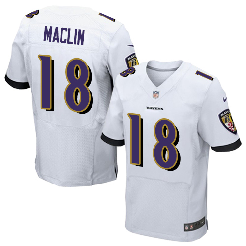 Nike Ravens #18 Jeremy Maclin White Men's Stitched NFL New Elite Jersey Nike Ravens #18 Jeremy Maclin White Men's Stitched NFL New Elite Jersey