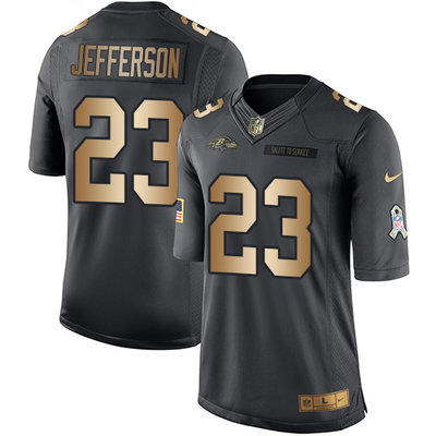 Nike Ravens #23 Tony Jefferson Black Men's Stitched NFL Limited Gold Salute To Service Jersey Nike Ravens #23 Tony Jefferson Black Men's Stitched NFL Limited Gold Salute To Service Jersey