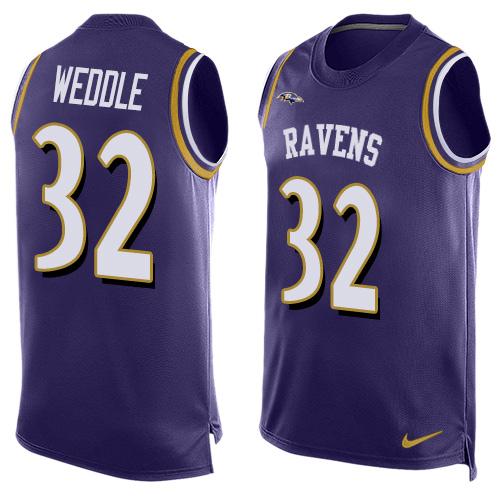 Nike Ravens #32 Eric Weddle Purple Team Color Men's Stitched NFL Limited Tank Top Jersey Nike Ravens #32 Eric Weddle Purple Team Color Men's Stitched NFL Limited Tank Top Jersey