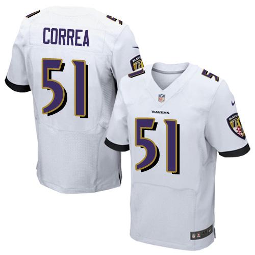 Nike Ravens #51 Kamalei Correa White Men's Stitched NFL New Elite Jersey Nike Ravens #51 Kamalei Correa White Men's Stitched NFL New Elite Jersey