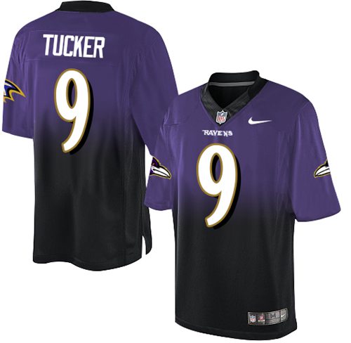Nike Ravens #9 Justin Tucker Purple Black Men's Stitched NFL Elite Fadeaway Fashion Jersey Nike Ravens #9 Justin Tucker Purple Black Men's Stitched NFL Elite Fadeaway Fashion Jersey