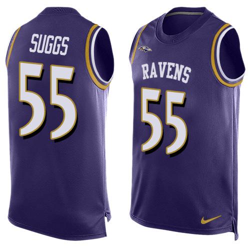 Nike Ravens #55 Terrell Suggs Purple Team Color Men's Stitched NFL Limited Tank Top Jersey Nike Ravens #55 Terrell Suggs Purple Team Color Men's Stitched NFL Limited Tank Top Jersey