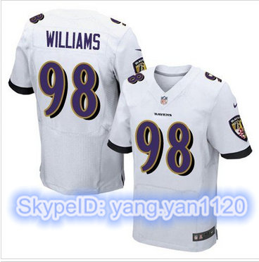 Nike Baltimore Ravens #98 Brandon Williams White Men's Stitched NFL New Elite Jersey Nike Baltimore Ravens #98 Brandon Williams White Men's Stitched NFL New Elite Jersey