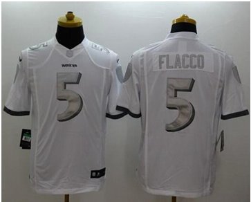 NEW Baltimore Ravens #5 Joe Flacco White NFL Limited Platinum Jersey