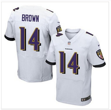 NEW Baltimore Ravens #14 Marlon Brown White NFL New Elite Jersey NEW Baltimore Ravens #14 Marlon Brown White NFL New Elite Jersey
