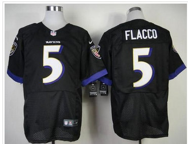 NEW Baltimore Ravens #5 Joe Flacco Black Stitched NFL New Elite Jersey