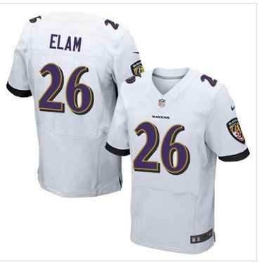 NEW Baltimore Ravens #26 Matt Elam White Stitched NFL New Elite Jersey