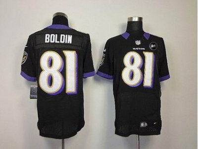 NEW Baltimore Ravens #81 Anquan Boldin black jerseys(Elite Art Patch)