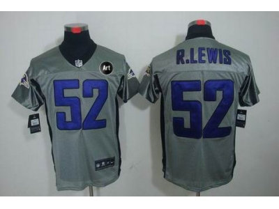 NEW Baltimore Ravens #52 r.lewis grey jerseys(Elite shadow Art Patch)