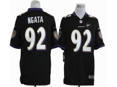 NEW Baltimore Ravens #92 Haloti Ngata black jerseys(Game Art Patch)