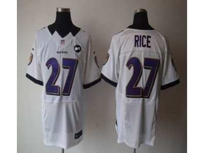 ike Baltimore Ravens #27 Ray Rice white jerseys(Elite Art Patch)