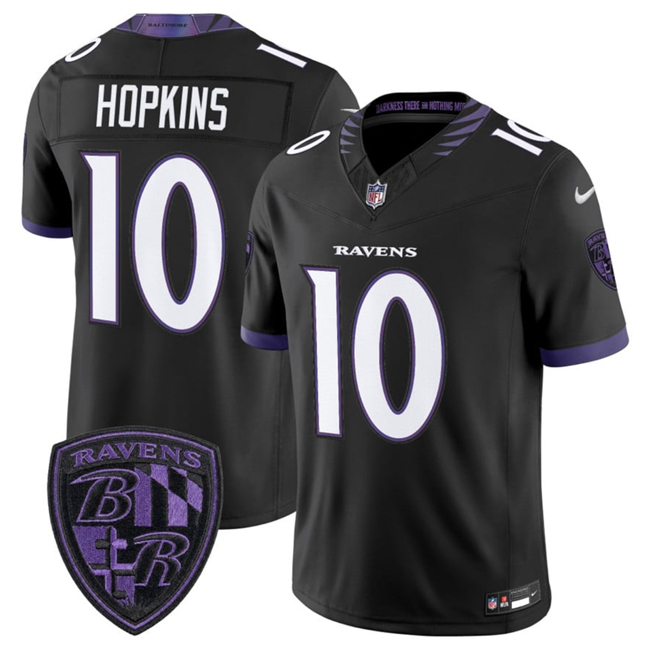 Men's Baltimore Ravens #10 DeAndre Hopkins Black 2026 F.U.S.E. Alternate Vapor Stitched Limited Football Jersey Men's Baltimore Ravens #10 DeAndre Hopkins Black 2026 F.U.S.E. Alternate Vapor Stitched Limited Football Jersey