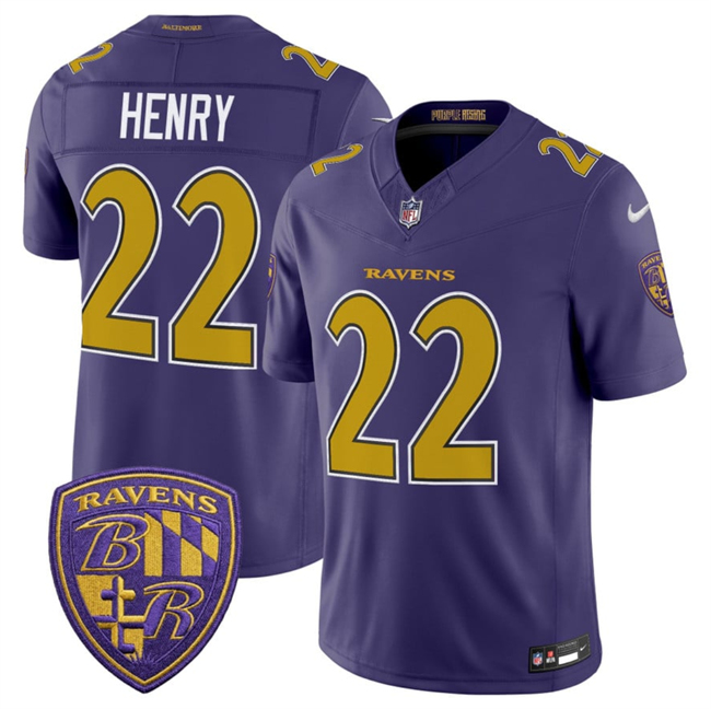 Men's Baltimore Ravens #22 Derrick Henry Purple 2026 F.U.S.E. Alternate Vapor Stitched Limited Football Jersey Men's Baltimore Ravens #22 Derrick Henry Purple 2026 F.U.S.E. Alternate Vapor Stitched Limited Football Jersey