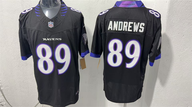 Men's Baltimore Ravens #89 Mark Andrews Black 2026 F.U.S.E. Vapor Stitched Limited Football Jersey