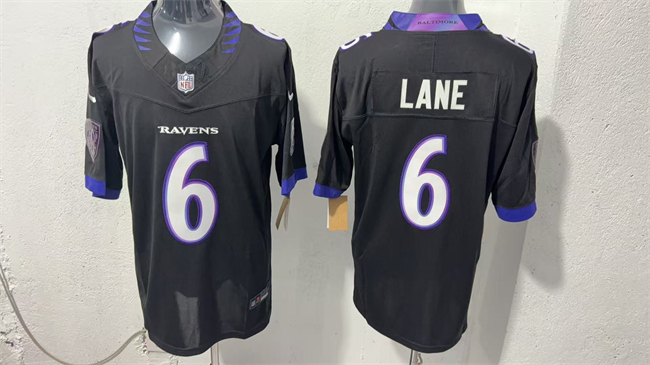 Men's Baltimore Ravens #6 Ja'Kobi Lane Black 2026 F.U.S.E. Vapor Stitched Limited Football Jersey