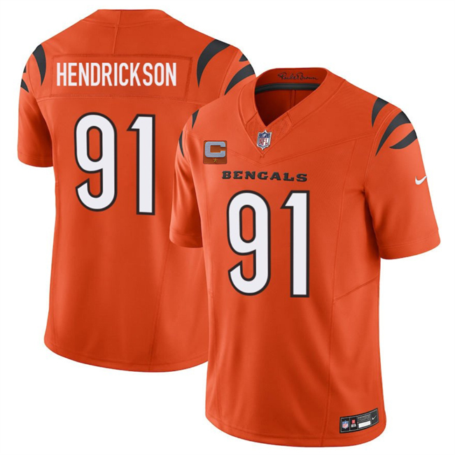 Men's Cincinnati Bengals #91 Trey Hendrickson Orange 2025 F.U.S.E. With 1-Star C Patch Vapor Untouchable Limited Stitched Football Jersey Men's Cincinnati Bengals #91 Trey Hendrickson Orange 2025 F.U.S.E. With 1-Star C Patch Vapor Untouchable Limited Stitched Football Jersey