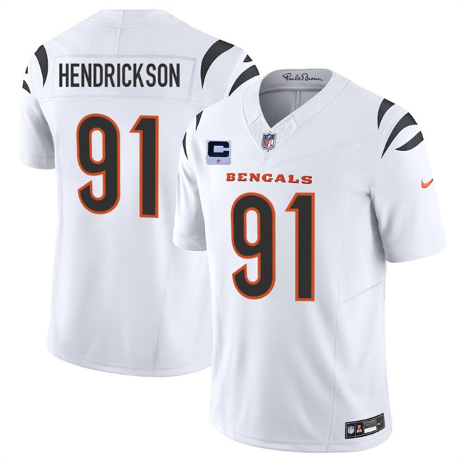 Men's Cincinnati Bengals #91 Trey Hendrickson White 2025 F.U.S.E. With 1-Star C Patch Vapor Untouchable Limited Stitched Football Jersey Men's Cincinnati Bengals #91 Trey Hendrickson White 2025 F.U.S.E. With 1-Star C Patch Vapor Untouchable Limited Stitched Football Jersey