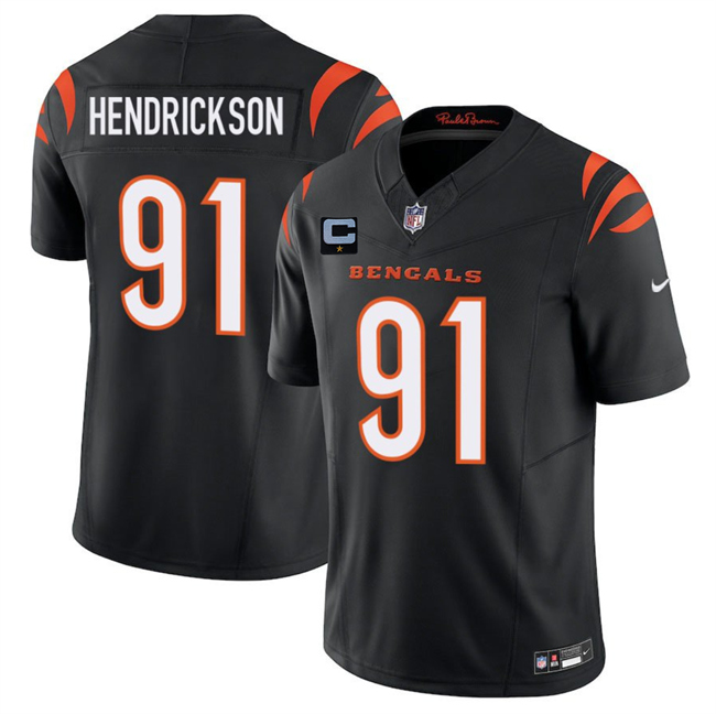 Men's Cincinnati Bengals #91 Trey Hendrickson Black 2025 F.U.S.E. With 1-Star C Patch Vapor Untouchable Limited Stitched Football Jersey Men's Cincinnati Bengals #91 Trey Hendrickson Black 2025 F.U.S.E. With 1-Star C Patch Vapor Untouchable Limited Stitched Football Jersey