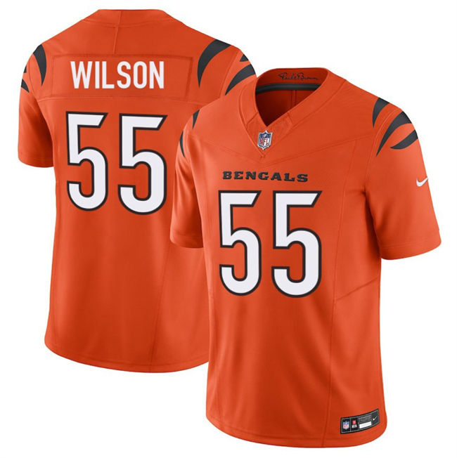 Men's Cincinnati Bengals #55 Logan Wilson Orange 2025 F.U.S.E. Vapor Untouchable Limited Stitched Football Jersey Men's Cincinnati Bengals #55 Logan Wilson Orange 2025 F.U.S.E. Vapor Untouchable Limited Stitched Football Jersey