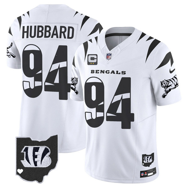 Men's Cincinnati Bengals #94 Sam Hubbard White F.U.S.E. With 2-Star C Patch Special Vapor Untouchable Limited Stitched Football Jersey 1 Men's Cincinnati Bengals #94 Sam Hubbard White F.U.S.E. With 2-Star C Patch Special Vapor Untouchable Limited Stitched Football Jersey 1