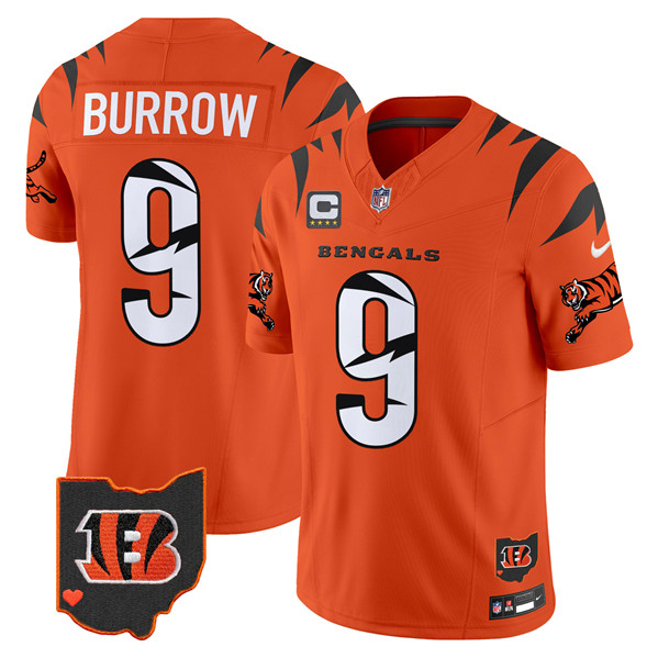 Men's Cincinnati Bengals #9 Joe Burrow Orange F.U.S.E. With 4-Star C Patch Special Vapor Untouchable Limited Stitched Football Jersey Men's Cincinnati Bengals #9 Joe Burrow Orange F.U.S.E. With 4-Star C Patch Special Vapor Untouchable Limited Stitched Football Jersey