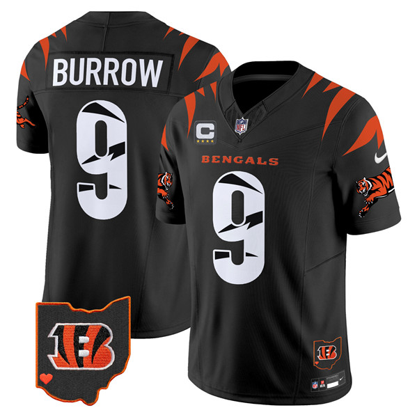 Men's Cincinnati Bengals #9 Joe Burrow Black F.U.S.E. With 4-Star C Patch Special Vapor Untouchable Limited Stitched Football Jersey Men's Cincinnati Bengals #9 Joe Burrow Black F.U.S.E. With 4-Star C Patch Special Vapor Untouchable Limited Stitched Football Jersey