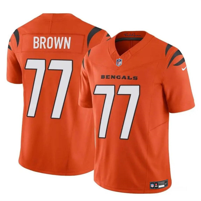 Men's Cincinnati Bengals #77 Trent Brown Orange 2024 F.U.S.E. Vapor Untouchable Limited Stitched Jersey Men's Cincinnati Bengals #77 Trent Brown Orange 2024 F.U.S.E. Vapor Untouchable Limited Stitched Jersey