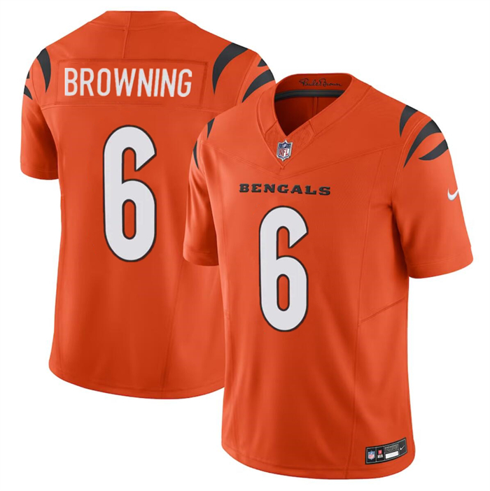 Men's Cincinnati Bengals #6 Jake Browning Orange 2023 F.U.S.E. Vapor Untouchable Limited Stitched Jersey Men's Cincinnati Bengals #6 Jake Browning Orange 2023 F.U.S.E. Vapor Untouchable Limited Stitched Jersey
