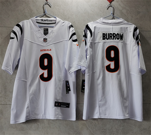 Men's Cincinnati Bengals #9 Joe Burrow White 2023 F.U.S.E. Vapor Untouchable Limited Stitched Jersey Men's Cincinnati Bengals #9 Joe Burrow White 2023 F.U.S.E. Vapor Untouchable Limited Stitched Jersey