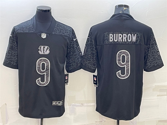 Men's Cincinnati Bengals #9 Joe Burrow Reflective Limited Stitched Jersey Men's Cincinnati Bengals #9 Joe Burrow Reflective Limited Stitched Jersey
